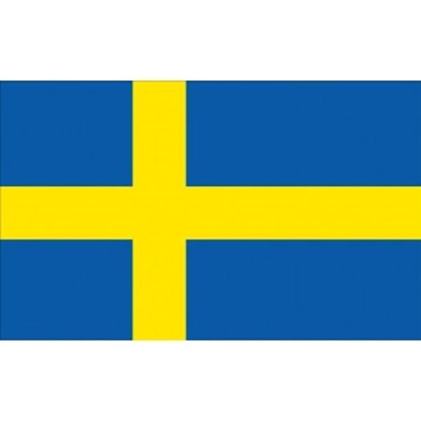 Vlag Zweden. Is een z.g.n. gevel vlag met afm. 1,5 x 1 mtr maar ook geschikt voor thema decoratie.