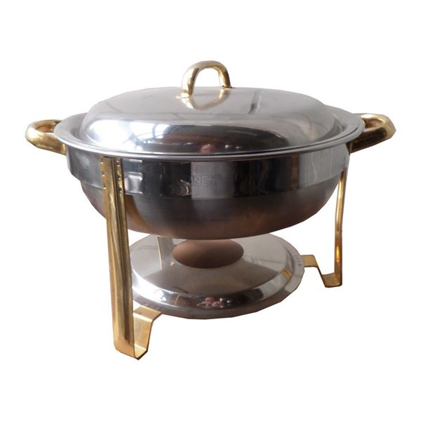 Chafing dish rond. Doorsnede 33 cm. excl. brandpasta.