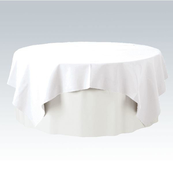 Tafellaken wit afm. 300 x 300 cm voor ronde tafels met een doorsnede van 2 meter.