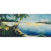 Tropisch / Caraibisch  decor 5 x 2,5 mtr incl. decorsteunen