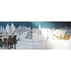 Decor winter-/kerstmis afm. 8,75 x 2,50 incl. decorsteunen