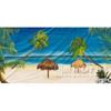 Huur decor doek strand zee palmen afm. 3 x 6 mtr.