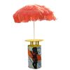 Raffia parasol oranje