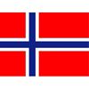 Vlag Noorwegen. Vlag kan aan de gevel (gevel vlag) maar is ook geschikt voor decoratie.