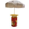 Huur raffia parasol groen