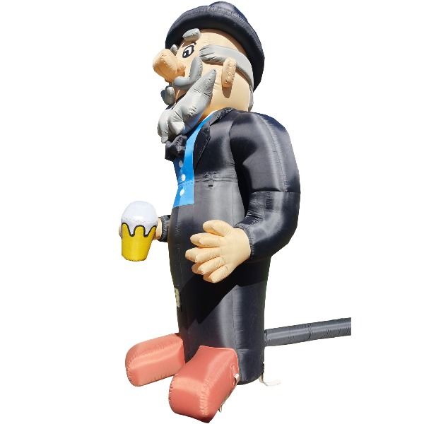 Abraham / leeftijdspop opblaasbaar hoog 4.2 mtr incl. blower Abraham / leeftijdspop opblaasbaar hoog 4.2 mtr incl. blower