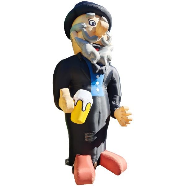 Abraham / leeftijdspop opblaasbaar hoog 4.2 mtr incl. blower Abraham / leeftijdspop opblaasbaar hoog 4.2 mtr incl. blower