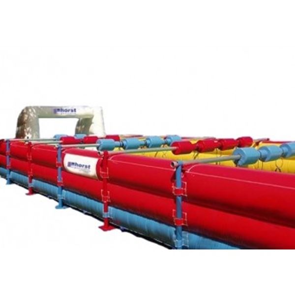 Levend tafelvoetbal spel  afm.15 x 5 mtr. max 12 deelnemers