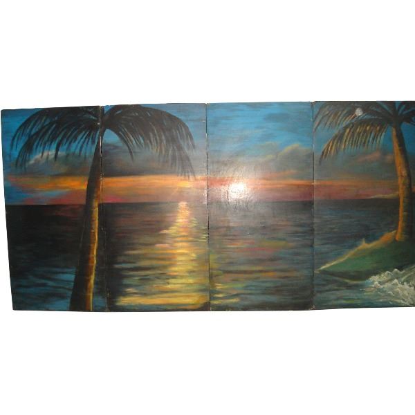 Decor zonsondergang 6,25 x 2,50 meter incl. decorsteunen en bevestigingsmateriaal. Decor zonsondergang 6,25 x 2,50 meter incl. decorsteunen en bevestigingsmateriaal