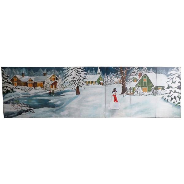 Decor Winter-/ Kerst decor incl. decorsteunen afm. 8,75 x 2,50 mtr.