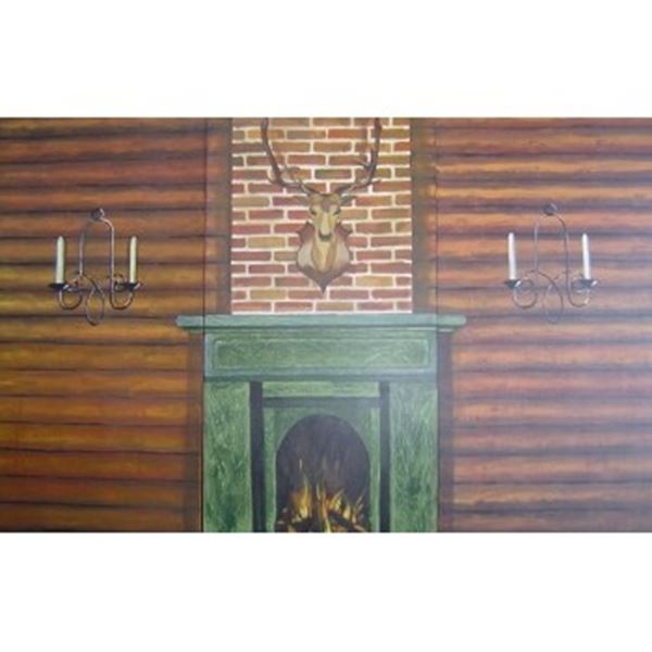 Decor panelen met open haard incl. decorsteunen