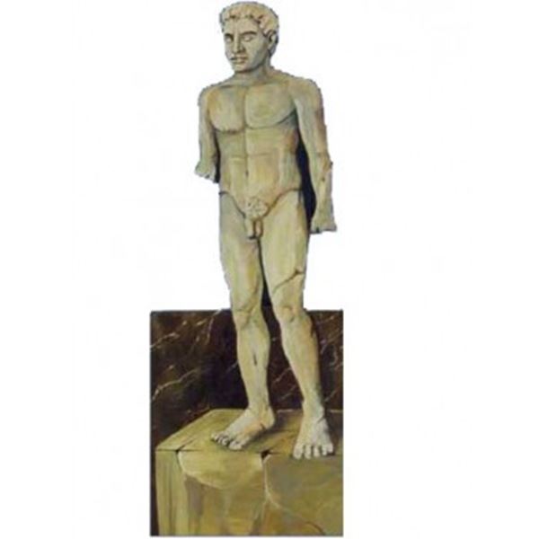 Grieks beeld naakte man afmetingen 2,5 hoog breed 1,25 meter.