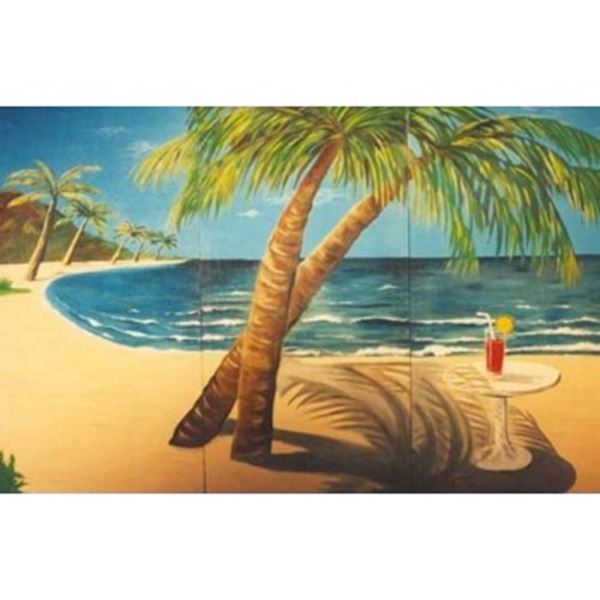 Tropisch / Caribisch Beach / tropisch decor 3,75 x 2,50 mtr..