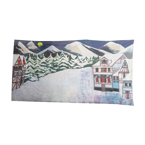 Decor doek sneeuwlandschap 3 x 6 mtr.