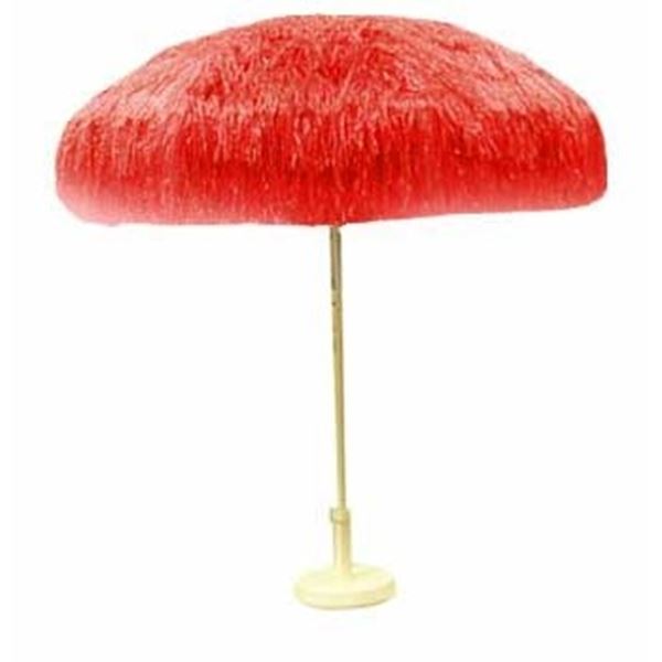 Raffia parasol rood