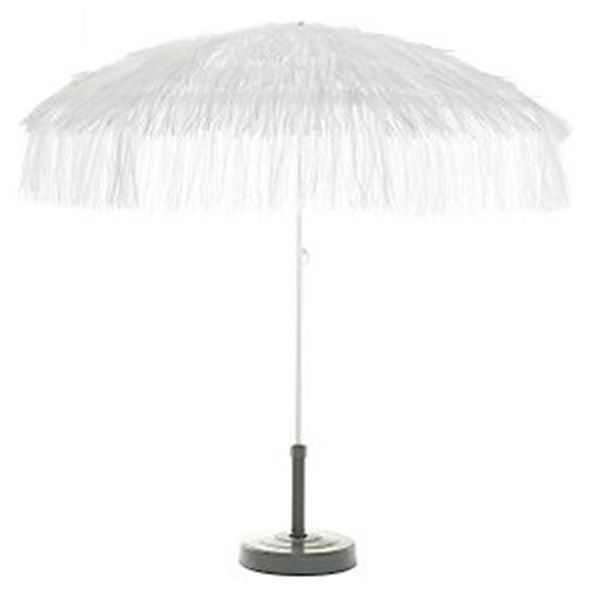 Raffia parasol wit doorsnede 2 meter