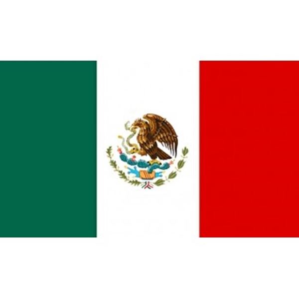 Vlag Mexico is een z.g.n. gevel vlag afm. 1,5 x 1 mtr.