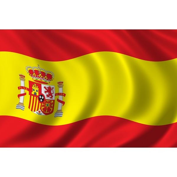 Vlag Spanje is een z.g.n. gevel vlag met afm. 1 x 1,5 mtr ook heel geschikt voor decoratie