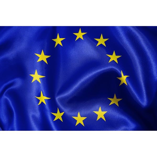 Vlag Europa afm. 1 x 1,5 mtr. een z.g.n. gevel vlag ook voor decoratie.
