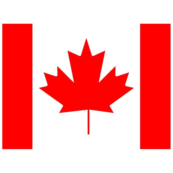 Vlag Canada met afm. 1 x 1,5 meter een z.g.n. gevel vlag