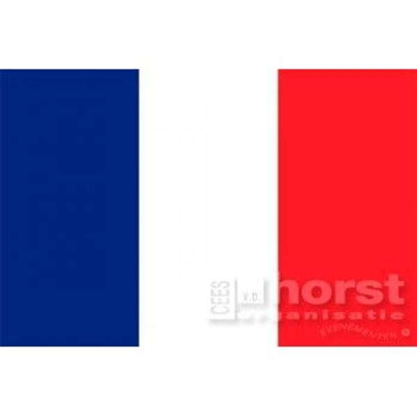 Vlag Frankrijk met afm. 2 x 3 mtr. een z.g.n. mastvlag.