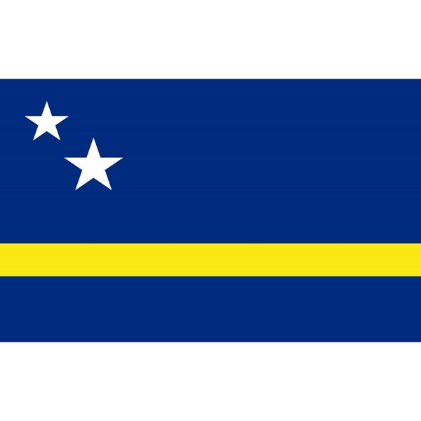 Vlag Curaçao afm. 1,5 x 1 mtr is een z.g.n. gevel vlag maar ook geschikt voor decoratie.