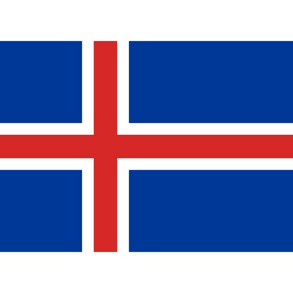 Vlag IJsland afm. 1 x 1,5 mtr.