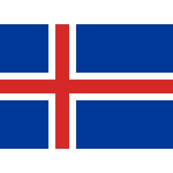 Vlag IJsland afm. 1 x 1,5 mtr. geschikt als gevel vlag en decoratie.