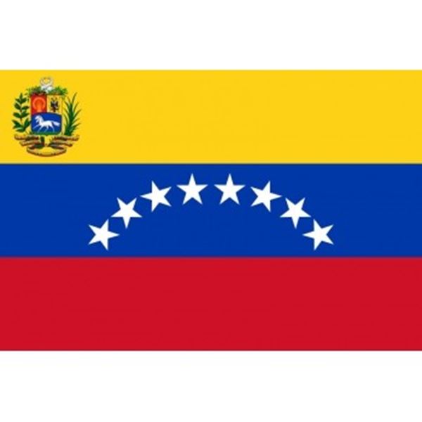 Vlag Venezuela geschikt als gevel vlag of buffet-/ thema decoratie.