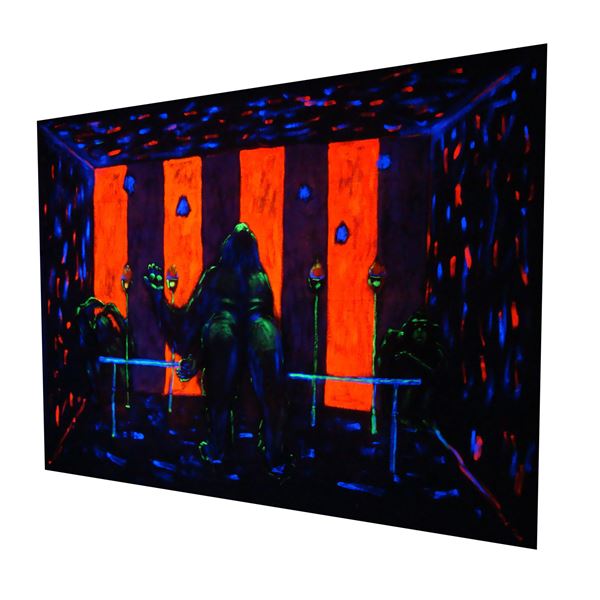 Halloween / Mysterie Fluor decor doek. afm.2 x 3mtr