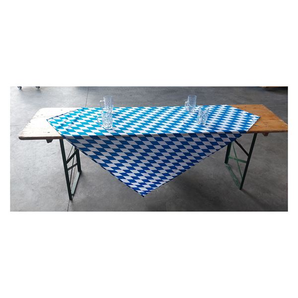 Tafelkleed blauw / wit geblokt Voor Oktoberfeest