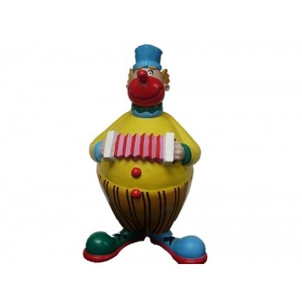clown met trekaccordeon 3 d Hoog 1,63 mtr.