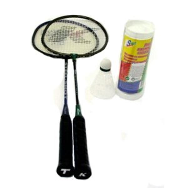 Badminton set 2 rackets en 1 shuttle.