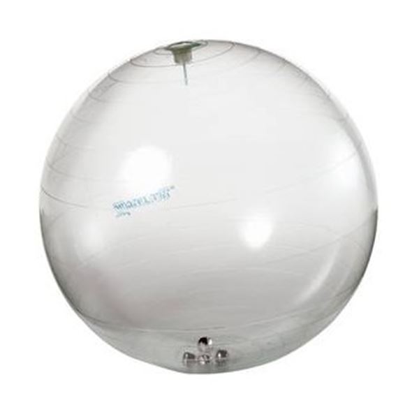 Grote doorzichtige bal met belletjes. Doorsnede van de bal 50 cm