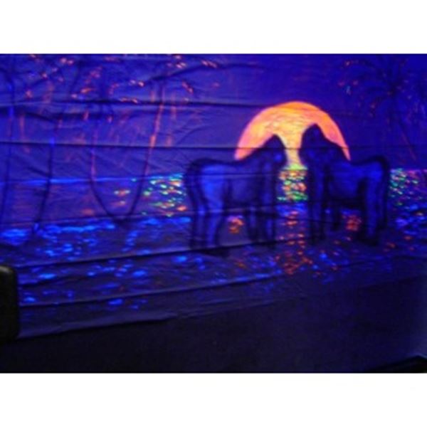 Decor doek  UV Romantische Gorilla's afm. 2 x 2.50  mtr