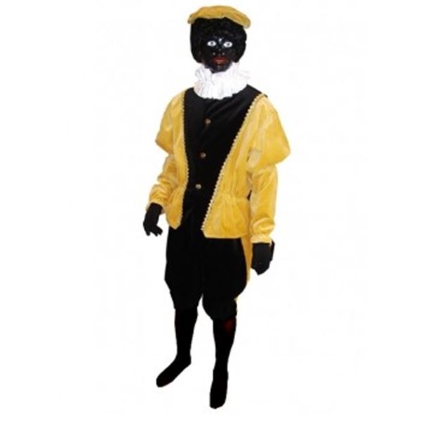 Zwarte piet kostuum zwart/geel compleet - maat 54