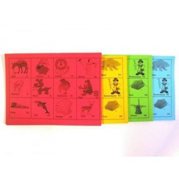 Gekleurde kaarten voor kinderbingo
