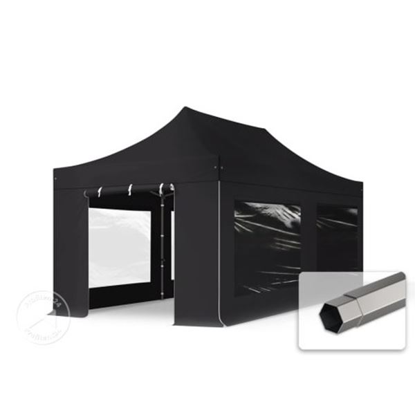 Easy Up Tent 3 x 6 meter met panorama zijwanden