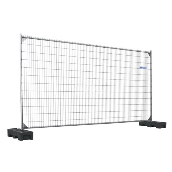 Bouwhek / Hek met hoekversteviging (Heras) en niet over klim baar. (maaswijdte 35 x 150 mm)