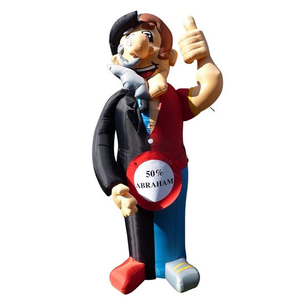 Halve Abraham opblaasbaar hoog maar liefst 3,5 mtr. Halve Abraham opblaasbaar hoog maar liefst 3,5 mtr.