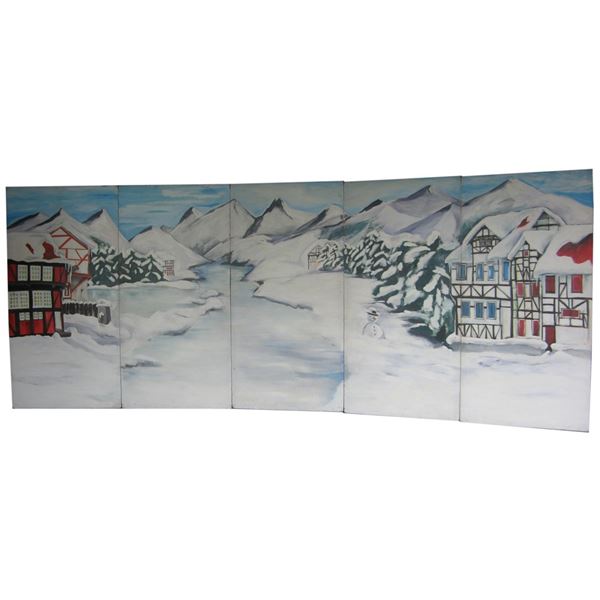 Decor incl. decorsteunen winter-kerstmis decor afm. 6,25 mtr