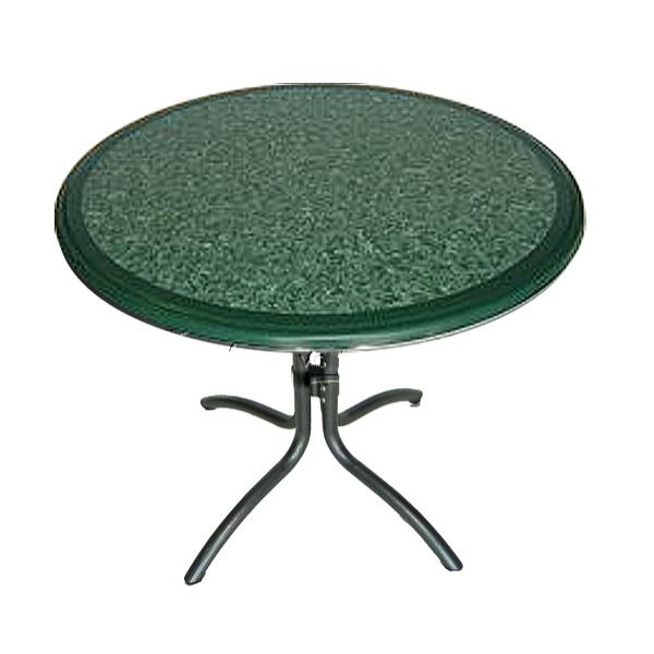 Terras tafel doorsnede 80 cm blad donker groen.