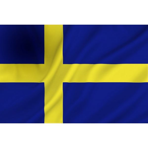 Vlag Zweden een z.g.n. mastvlag afm. 2 x 3 mtr. geschikt voor masten tot 8 meter.